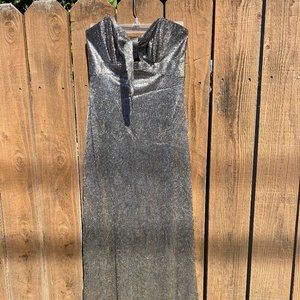 Stone Cold Fox Silver Metallic Maxi Dress